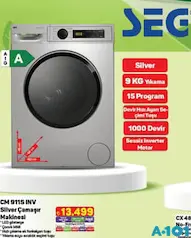 SEG CM 911S INV SİLVER ÇAMAŞIR MAKİNESİ SEG CM 911S INV SİLVER ÇAMAŞIR MAKİNESİ